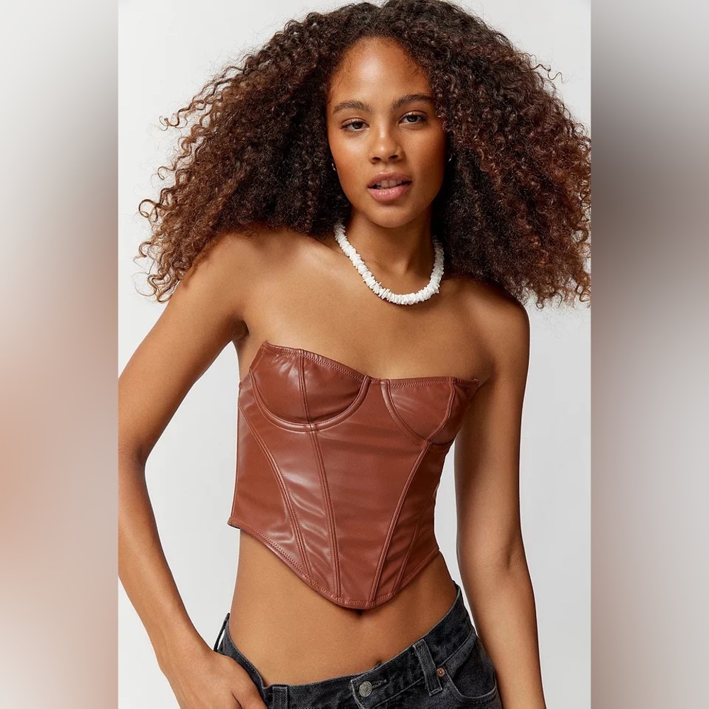 NWT Urban Outfitters Out From Under Osanna Faux Leather Corset